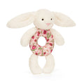 Jellycat Giftable Plush Blossom Cream Bunny 'Berry' Ring Rattle