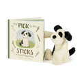Jellycat Story Book The Pick of the Sticks Book and Bashful Black and Cream Puppy